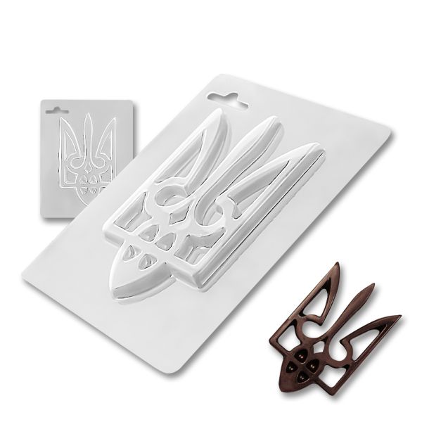 Plastic chocolate mould Crest of Ukraine, A-00037