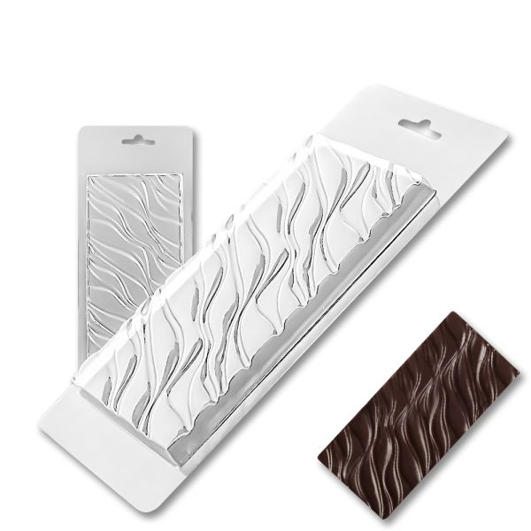 Plastic chocolate mould Wavy chocolate bar, B-00008