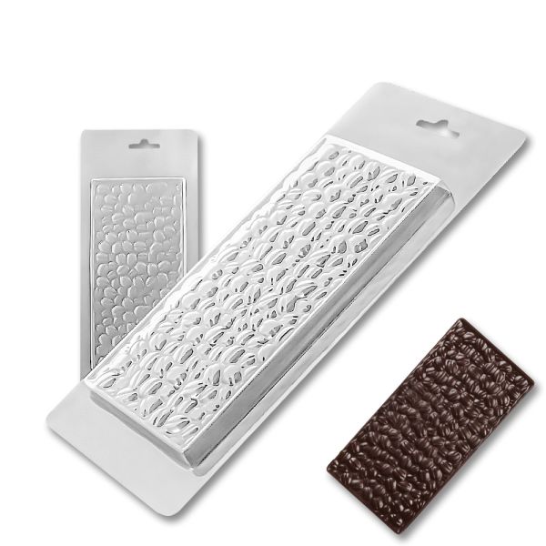 Plastic chocolate mould Chocolate bar - Coffee beans, B-00019