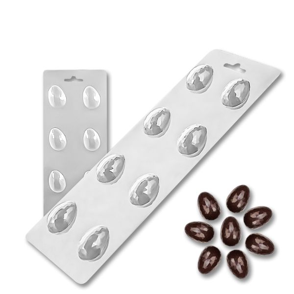 Plastic chocolate mould Easter Faceted quail egg, B-00025