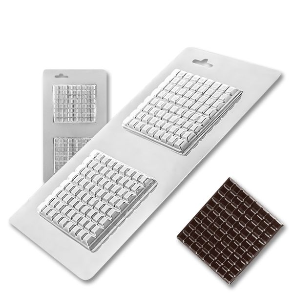 Plastic chocolate mould Rectangular chocolate bar, B-00031