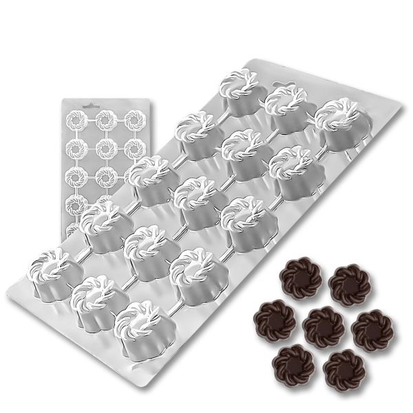 Plastic chocolate mould Wreath Candies, C-00027