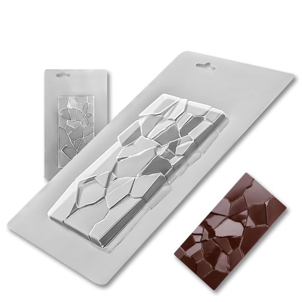 Plastic chocolate mould Broken chocolate bar, C-00048