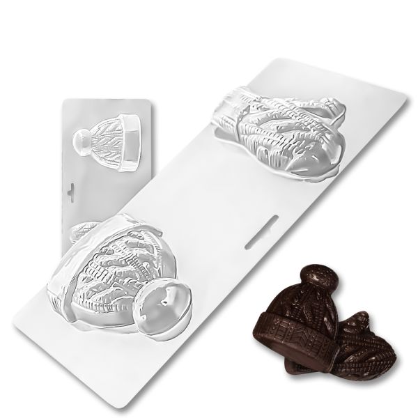 Plastic chocolate mould Hat and a glove, D-00008
